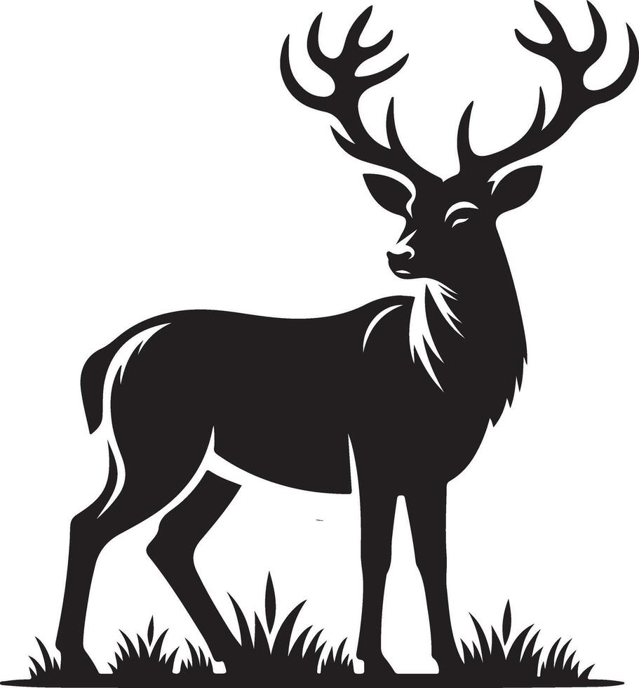 Deer silhouette icon. vector