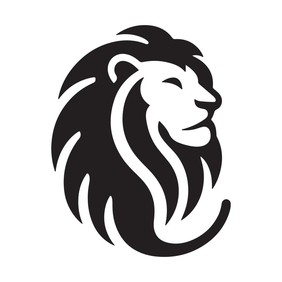 Simple lion head logo icon. vector