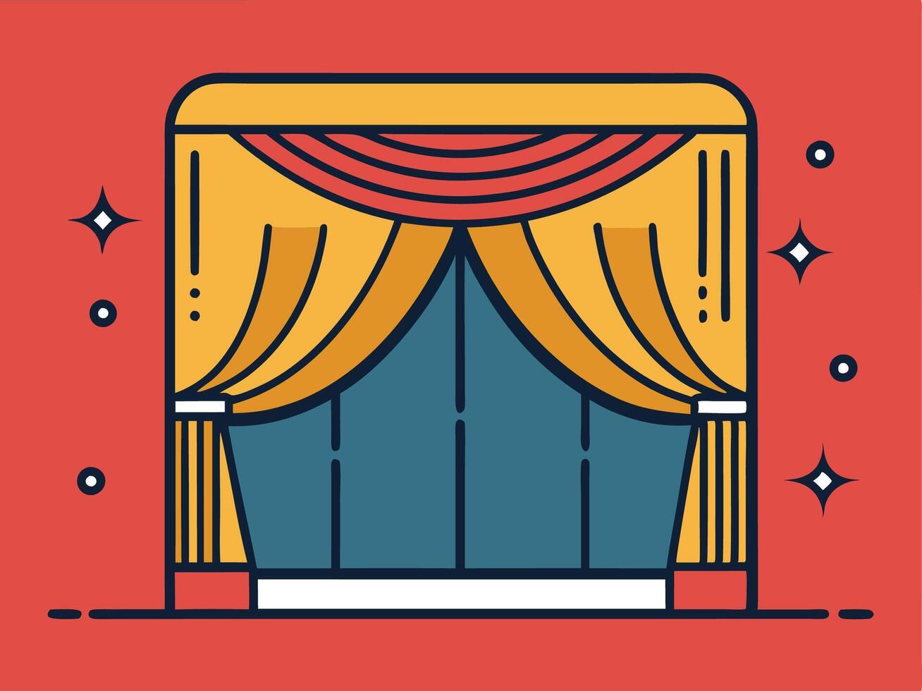 A stage of Cartoon curtain for Kids vector