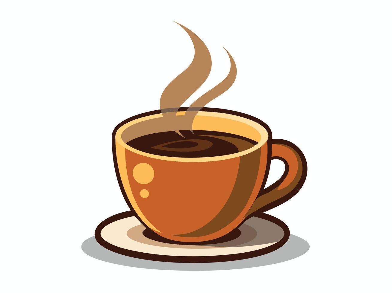 A cup of coffee on a saucer with a drink illustration vector
