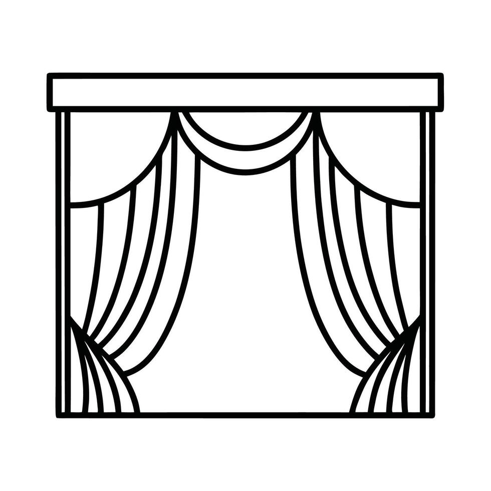 Stage Draped With Curtains illustration vector