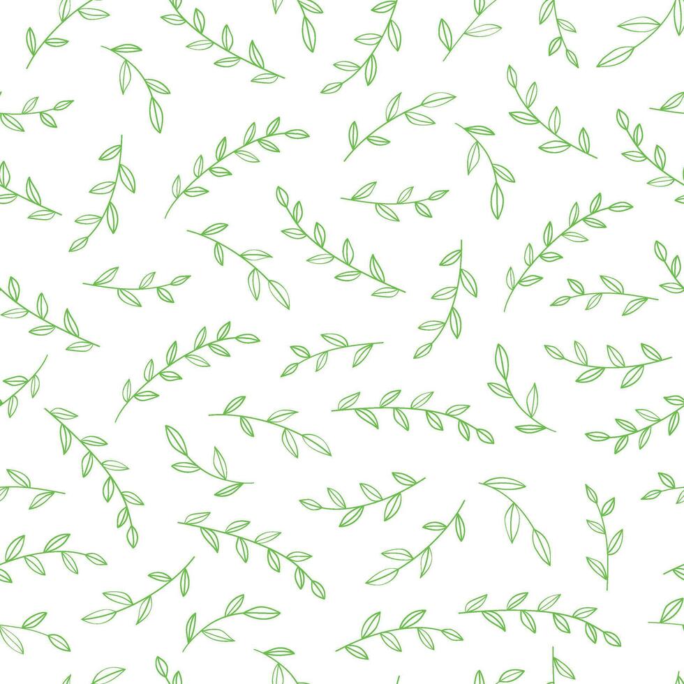 Seamless pattern of leaves. Illustration on white background. Can be used for covers, backgrounds, packaging, labels, souvenirs, textiles, clothes and more. vector