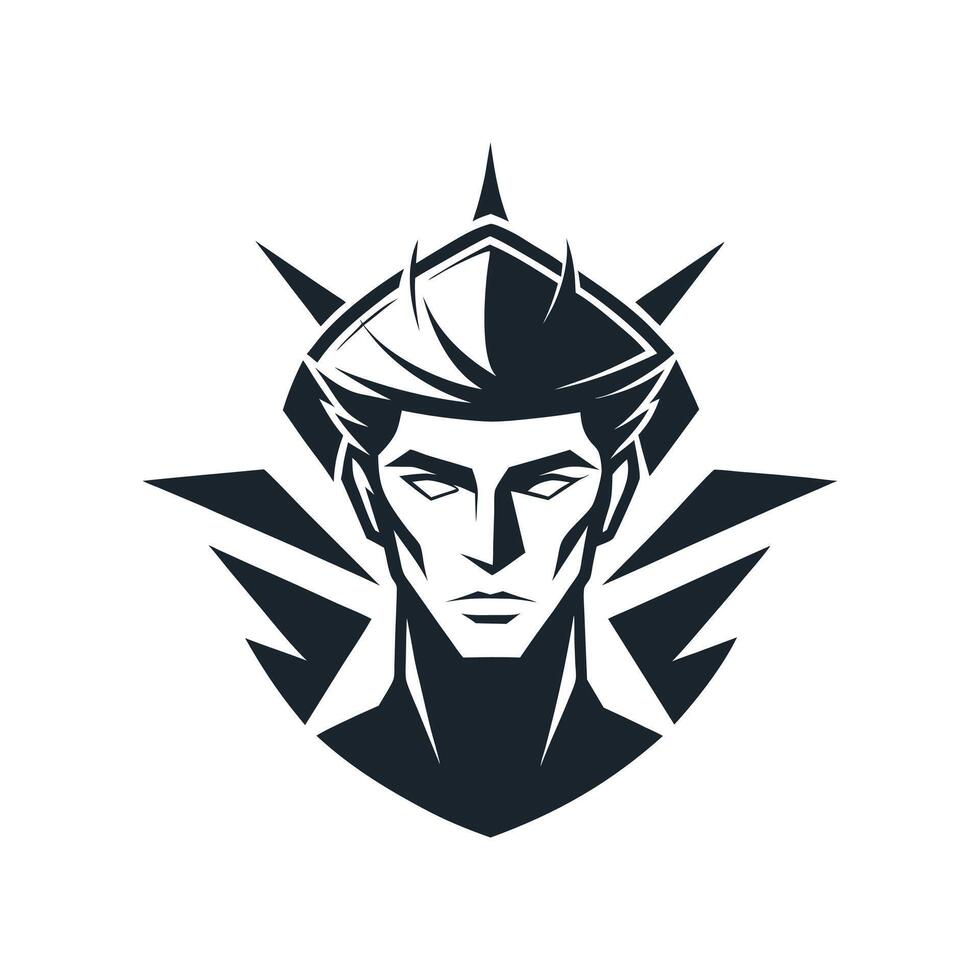 A man with a head of hair and a star on his forehead vector