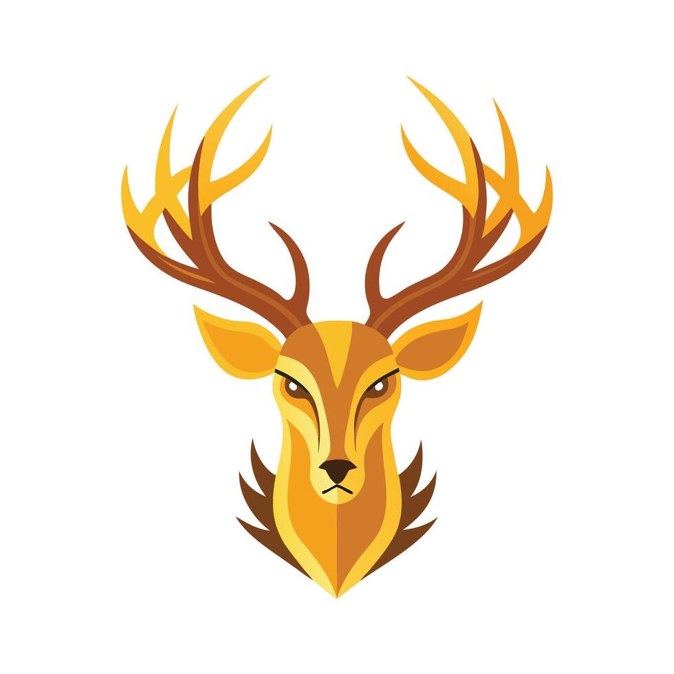 A deer head with horns on it vector