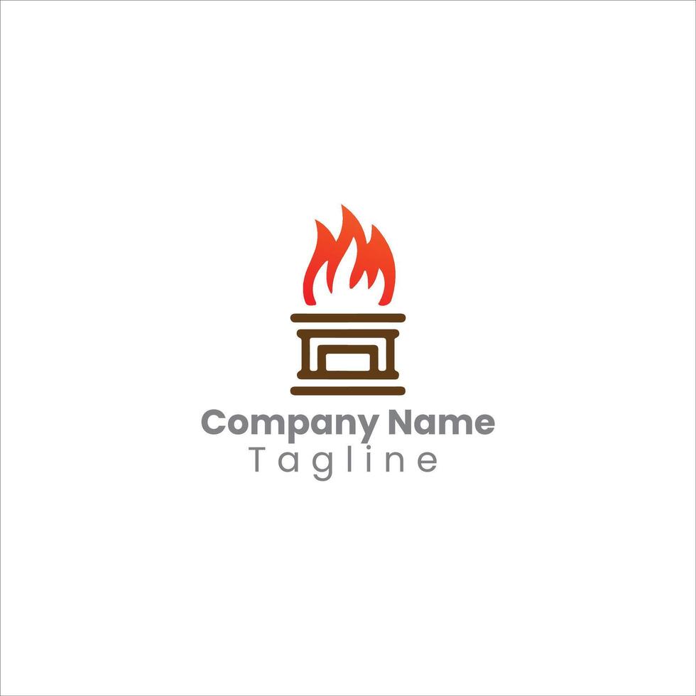 fire logo minimalistic logo vector
