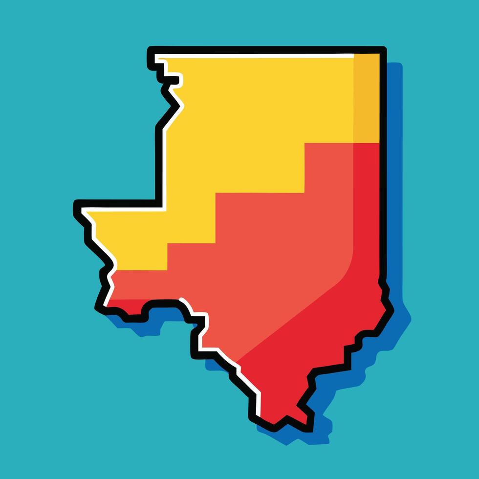 Illustration of indiana map flat style illustration vector