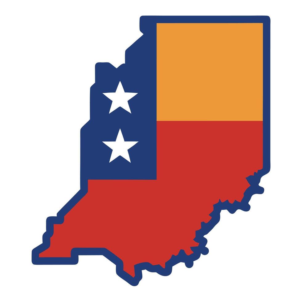 Indiana flag sticker vector