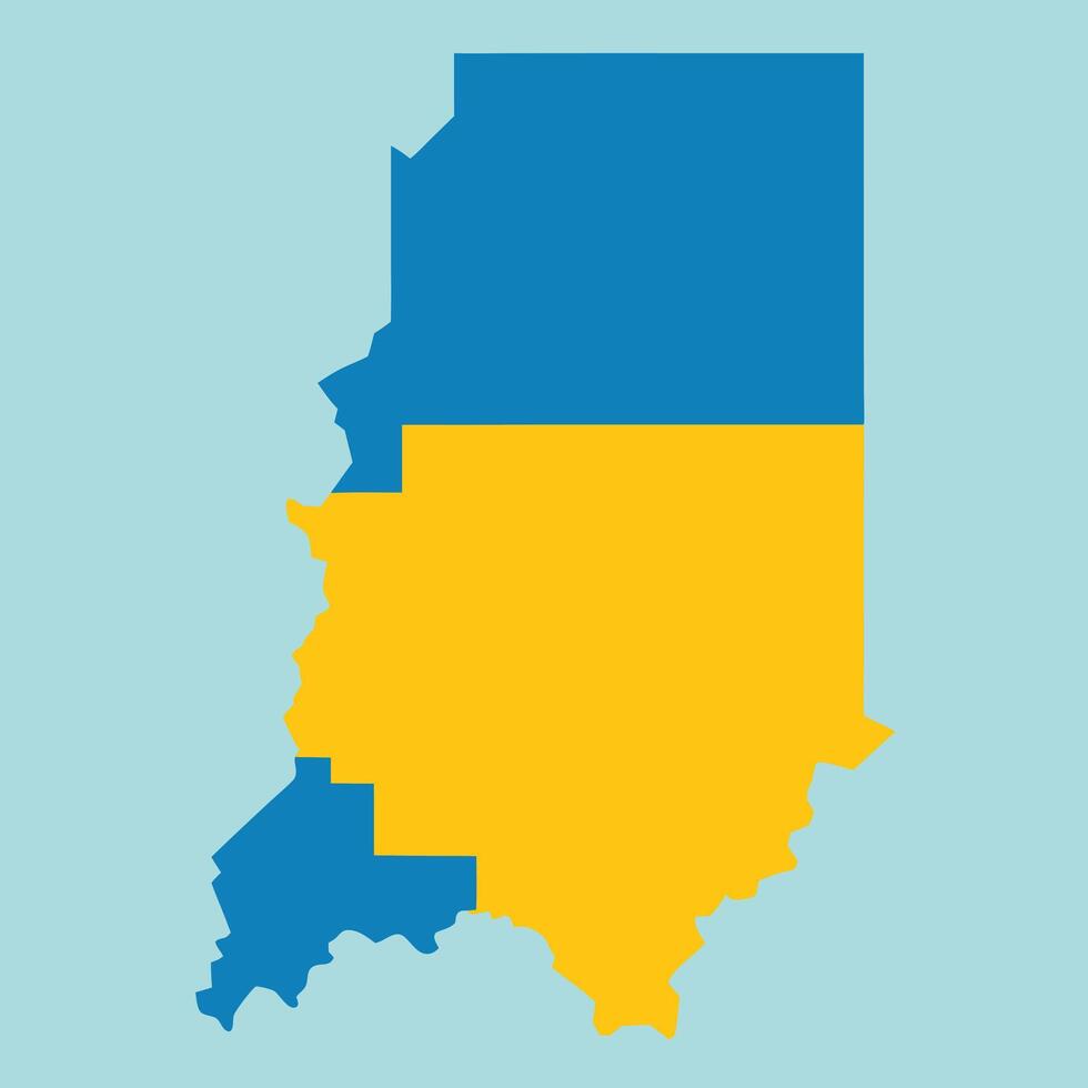 Indiana map with the state flag vector