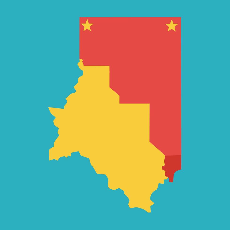 The map of china with the flag of china vector