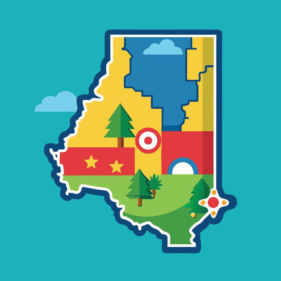Illustration of the state of indiana vector