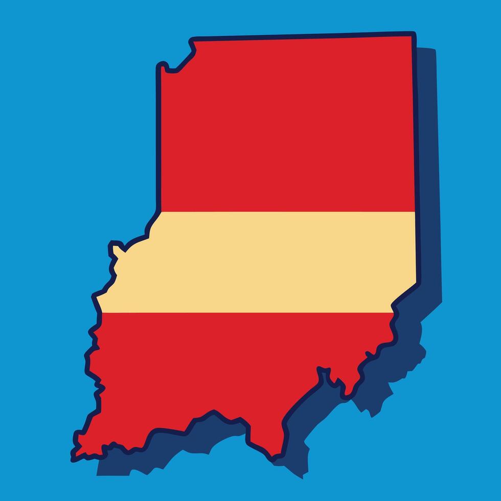 Indiana flag on map of indiana vector