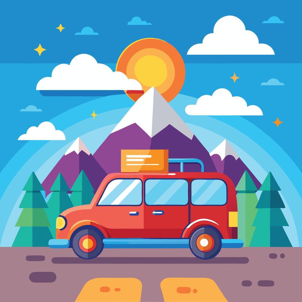 Vacation Road Trip Illustration vector