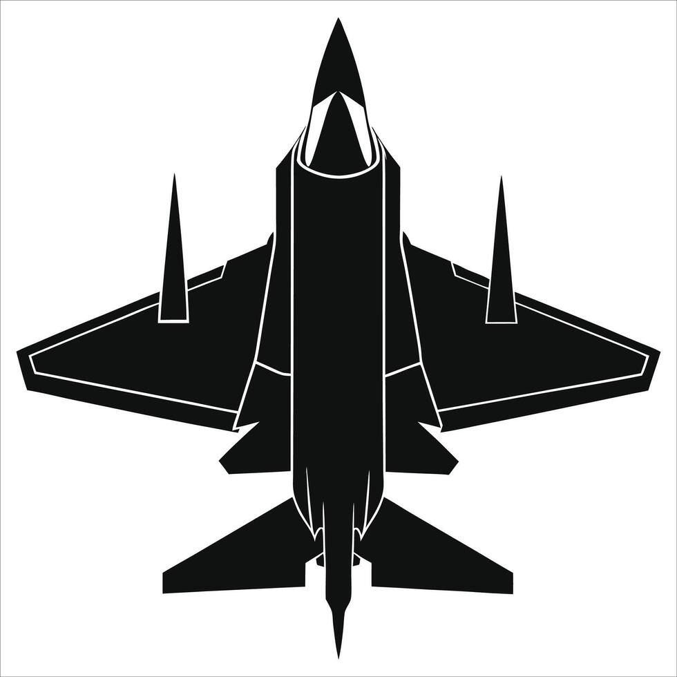 A silhouette of Jet fighter. vector
