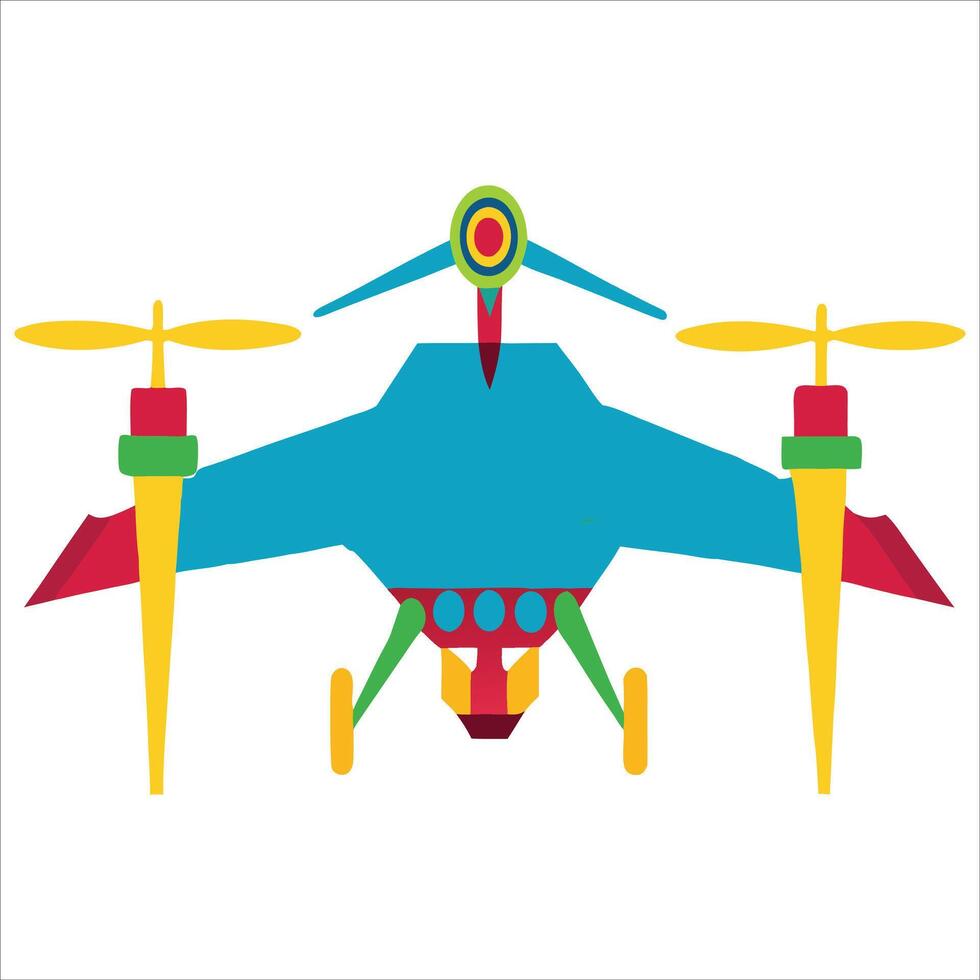 Drone Silhouette in Bold Hues. vector