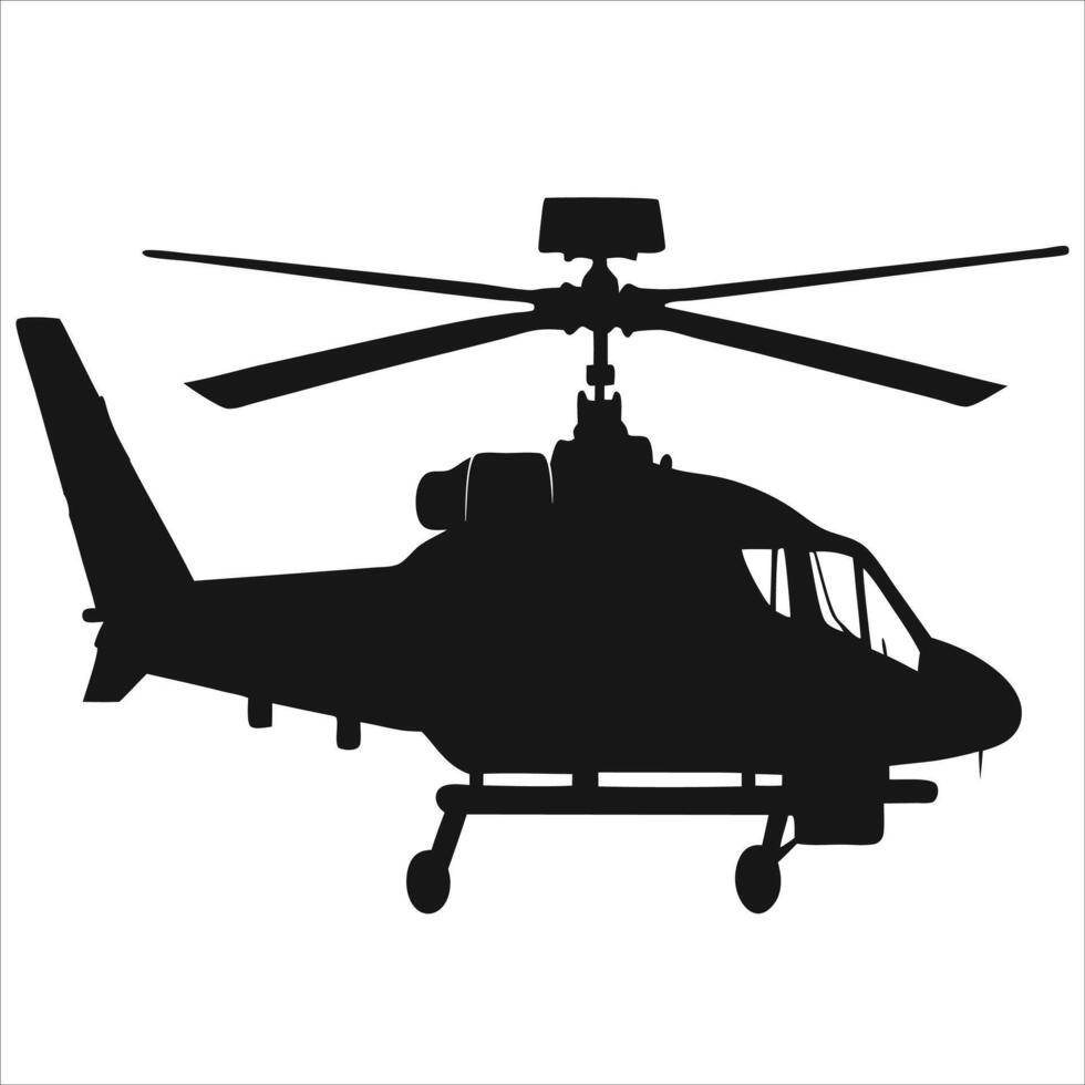 A silhouette of Military attack helicopter vector