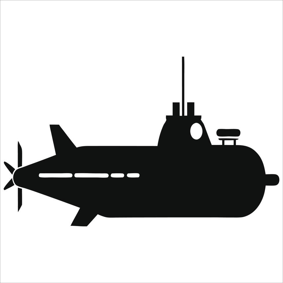 A silhouette of Submarine. vector