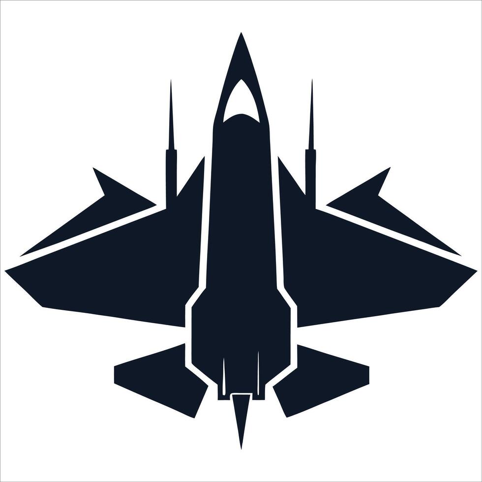 Jet Fighter Silhouette Takes Flight. vector