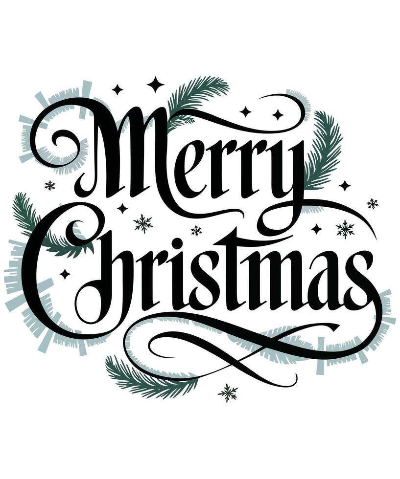 Merry christmas lettering design illustration vector