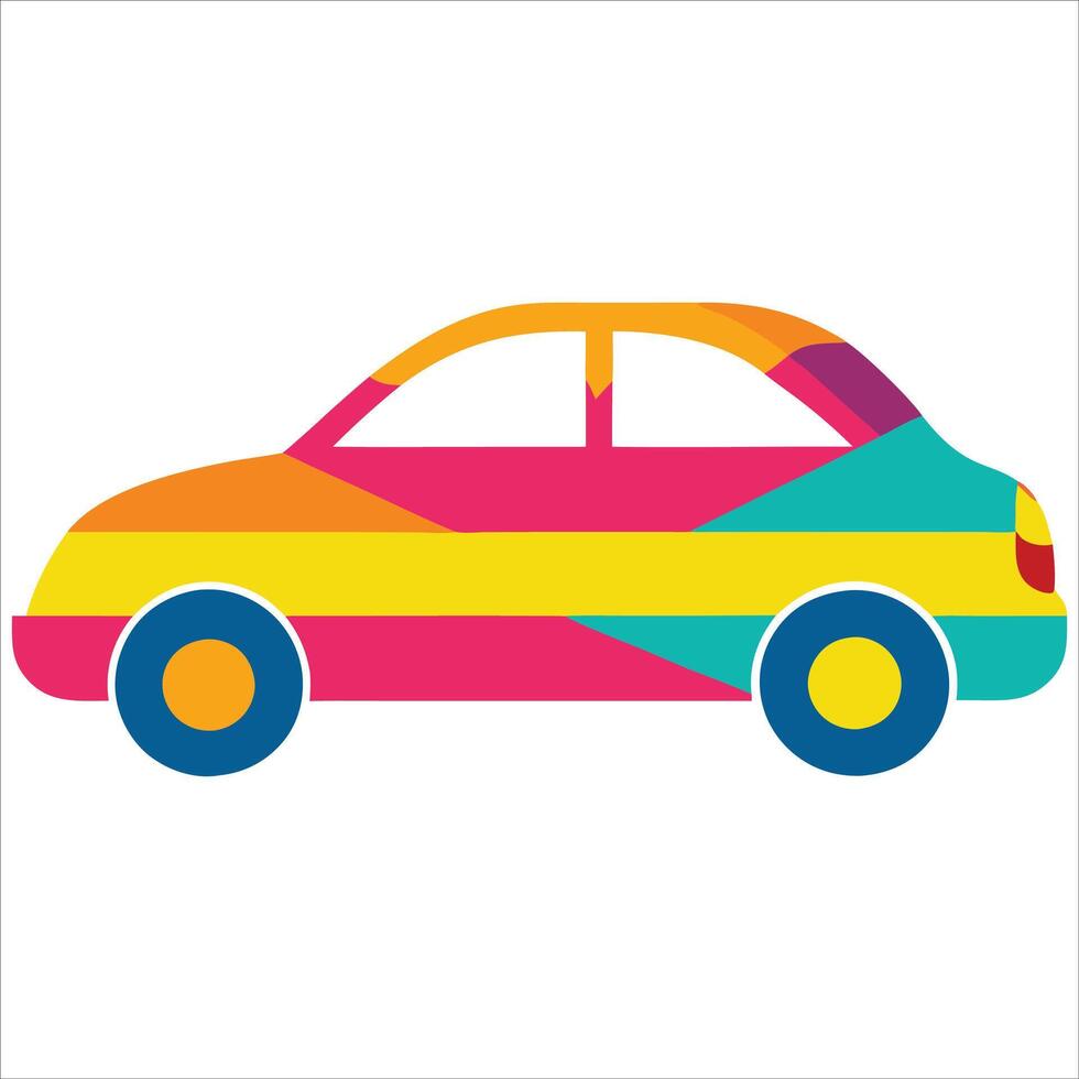 A colorful silhouette of private car. vector