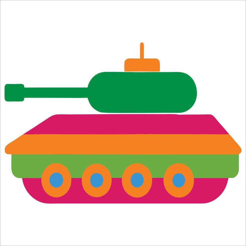 A colorful silhouette of War tank. vector