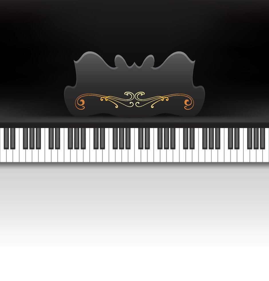 Elegance Piano Keyboard on a White Background with Free Space for Text vector