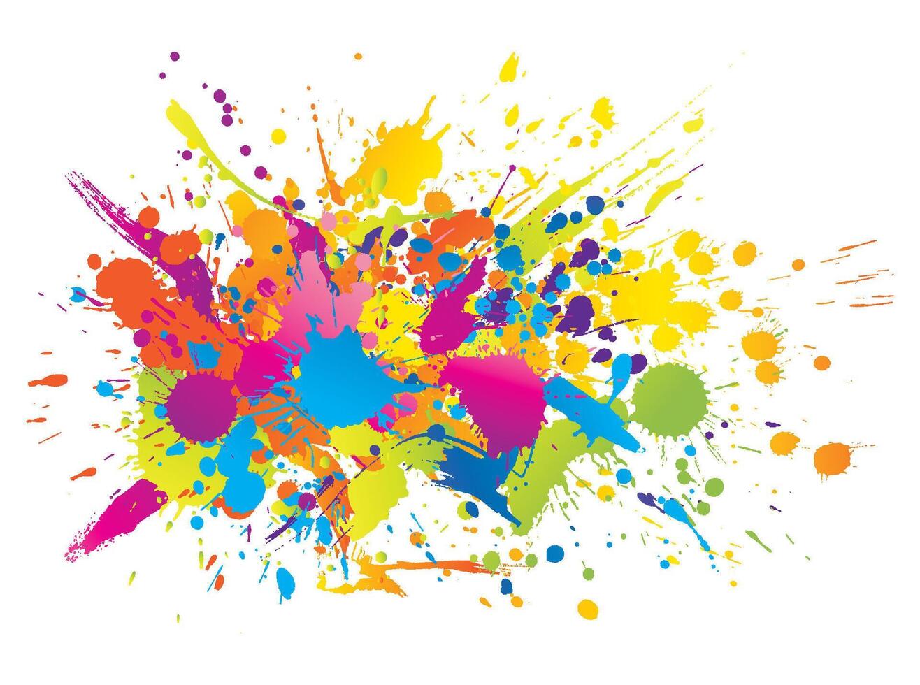 Colorful Bright Splashes on White Background vector