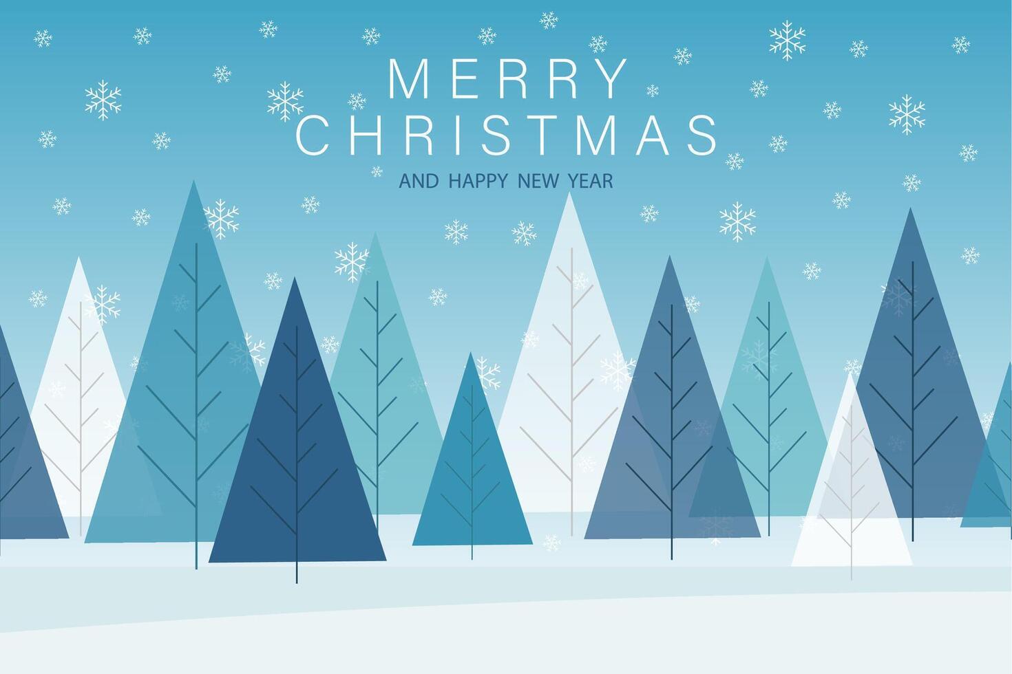 Christmas background Merry Christmas and Happy New Year Winter forest Snow vector