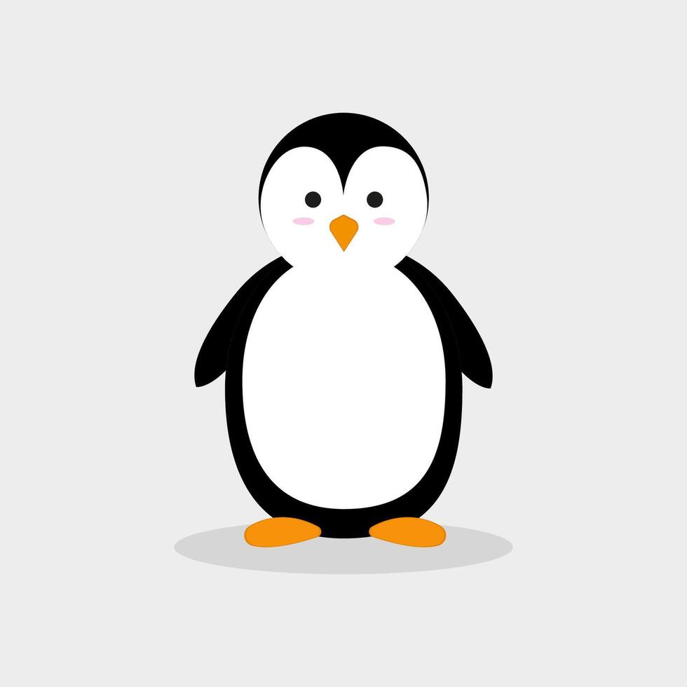 Penguin. graphics in flat cartoon style vector