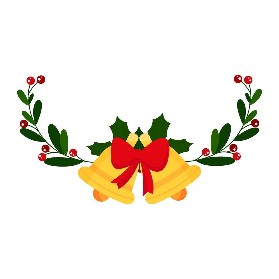 Christmas decoration with bells. graphics vector