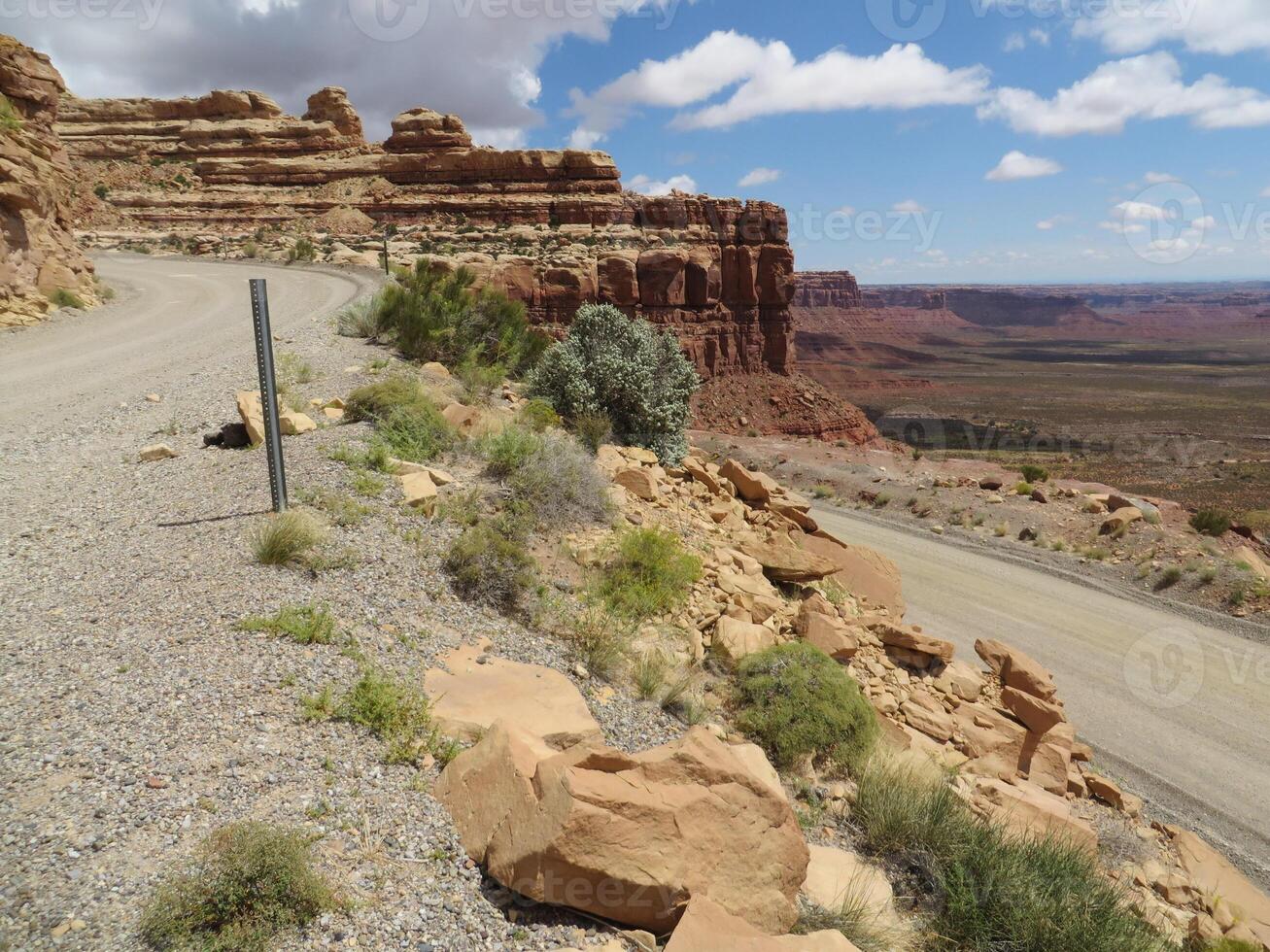 Single Lane Dirt Road Switchback, Moki Dugway in Utah, Highway 261 photo