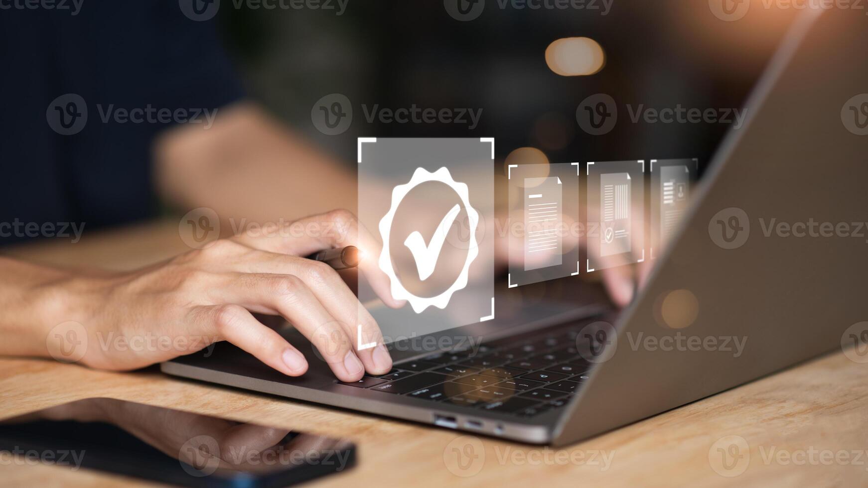 Accountant showing office document auditing concept ,plan review process and assess correctness ,Management of important document storage of organization ,document system ,accountant Audit documents photo