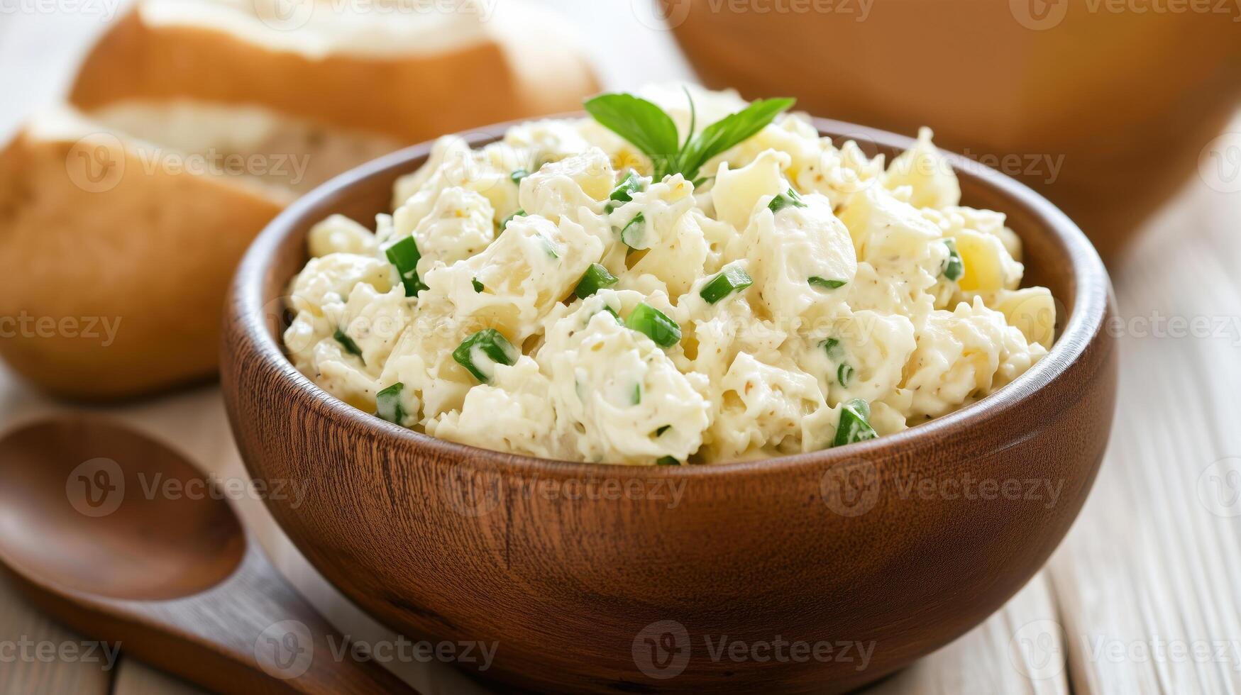 homemade German potato salad known as Kartoffelsalat and often eaten on christmas eve in Germany photo