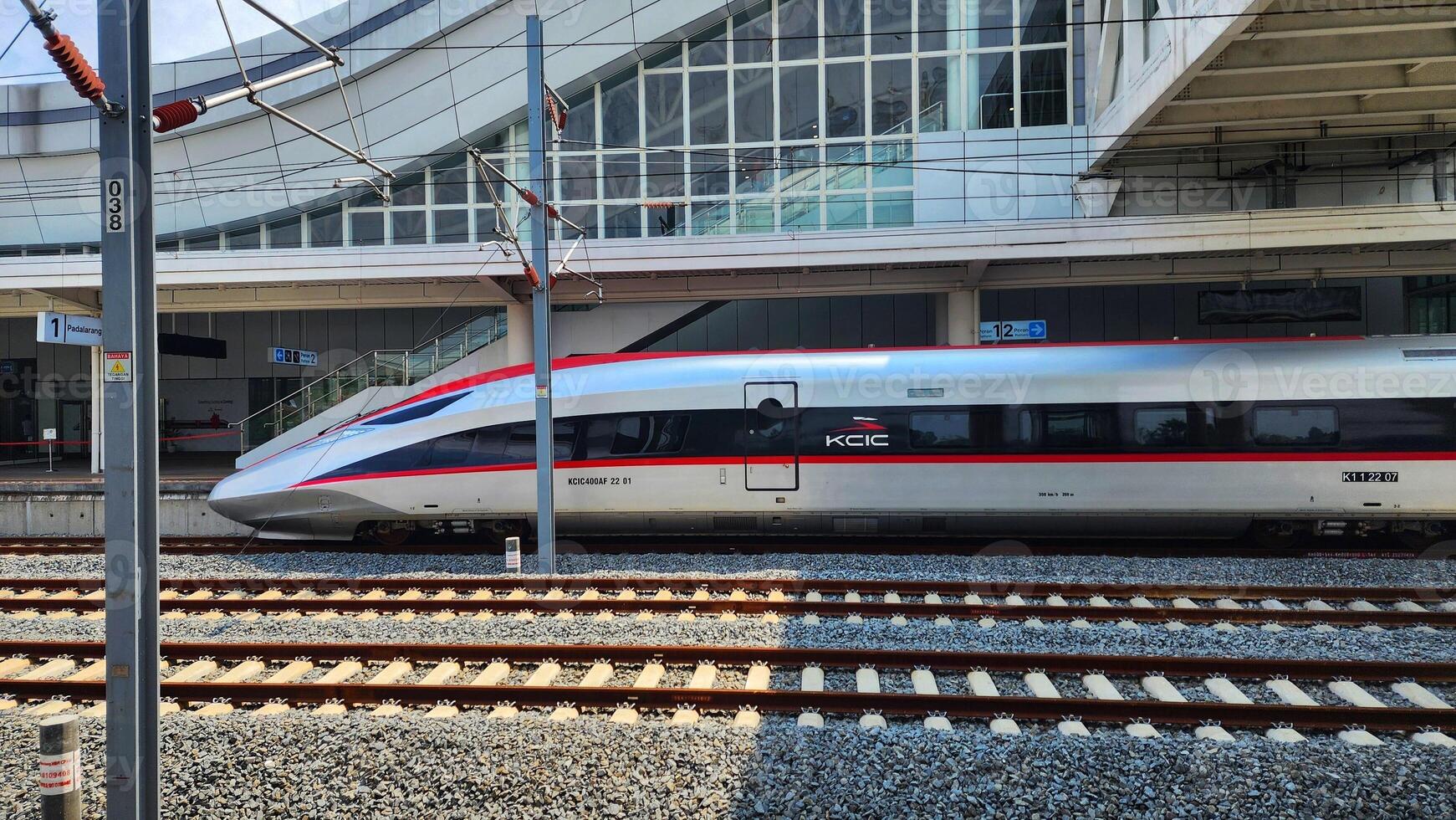 Modern high speed train in Bandung, Indonesia photo
