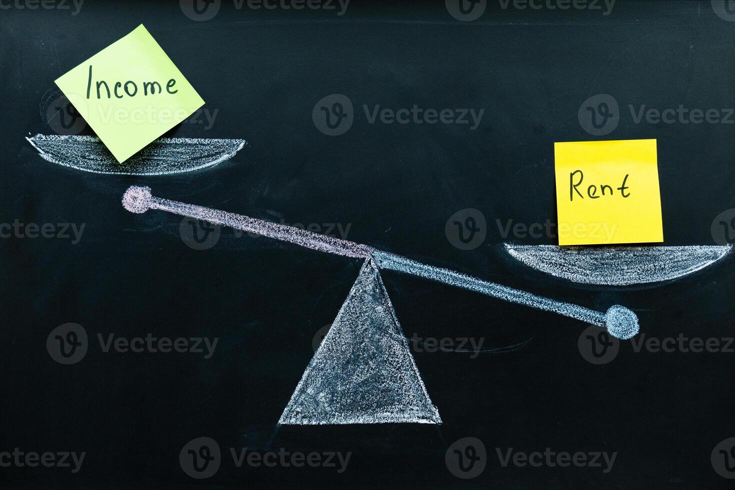 abstraction on the topic of real estate. the cost of a renting exceeds the income photo