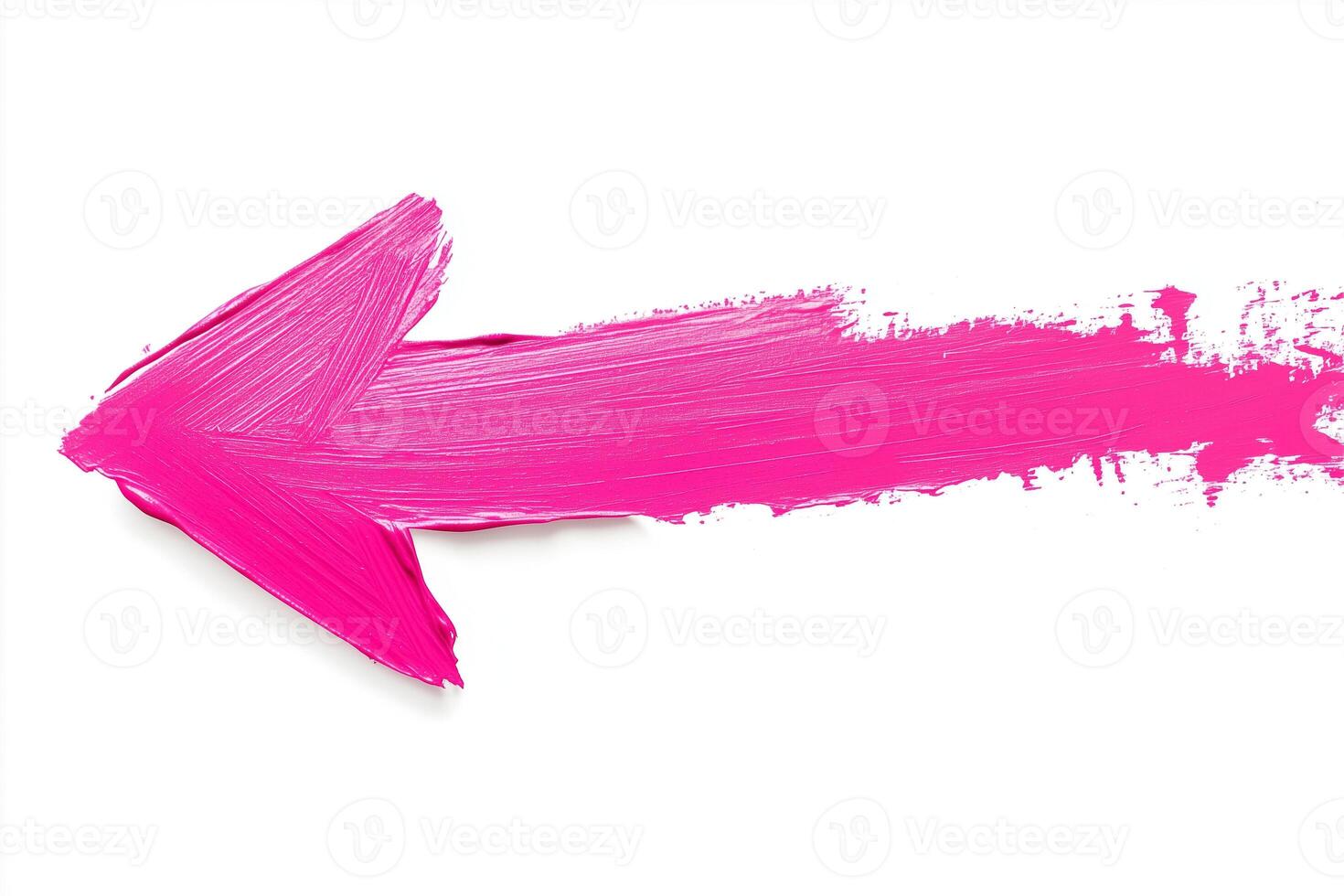 Pink brush stroke arrow on white background photo
