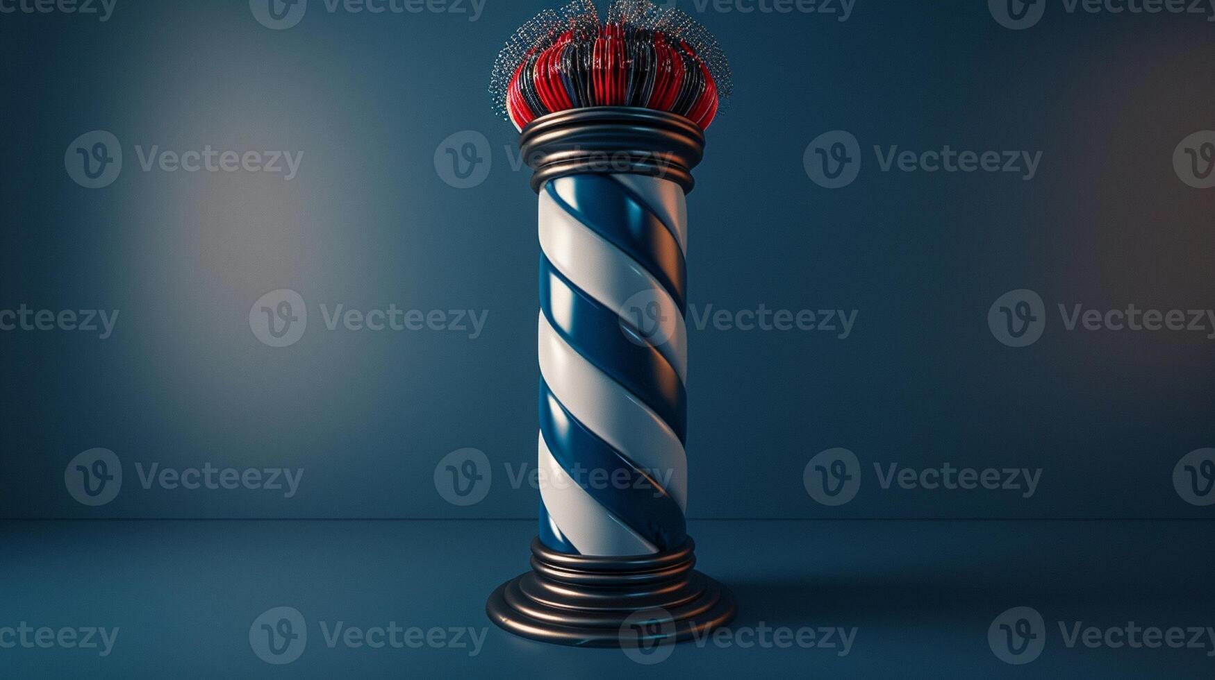A barber pole with a red and white striped pole photo