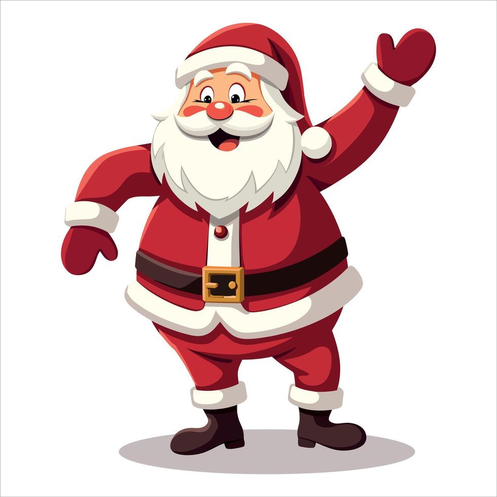 Merry Christmas Funny Santa Claus cartoon character for Merry Christmas isolated on white background vector
