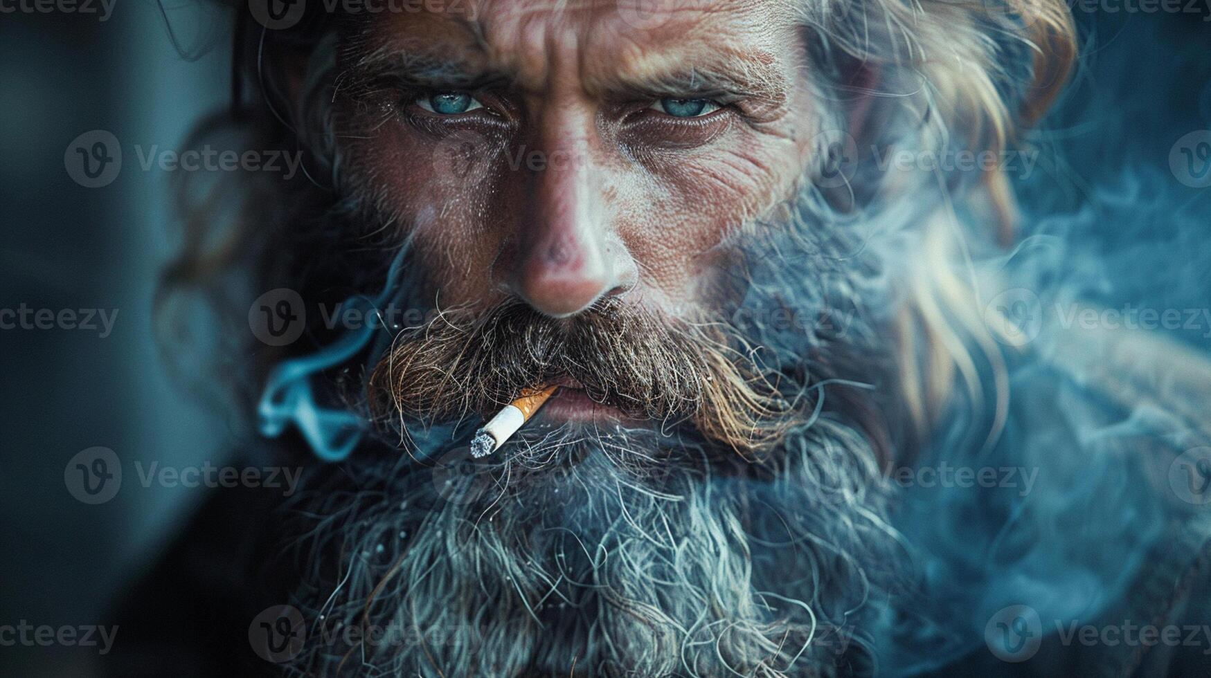 A man with a beard and a cigarette photo
