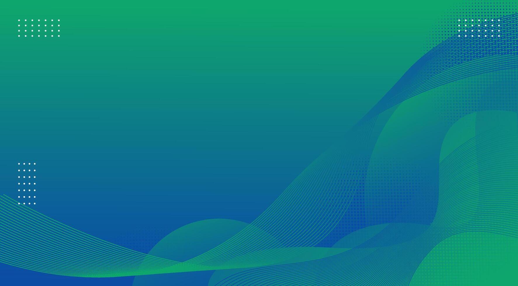 Abstract Gradient Green and Blue Fluid Wave Background. Modern background design vector