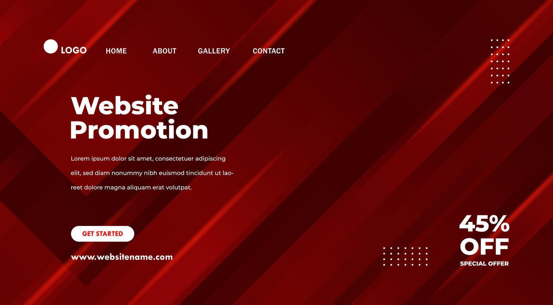 Abstract geometric red background. Modern website template for landing page vector
