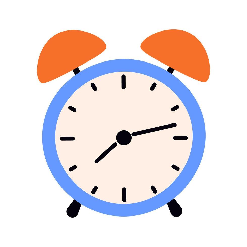 Alarm clock on isolated background. illustration for time management, office designs, and wake up reminders vector