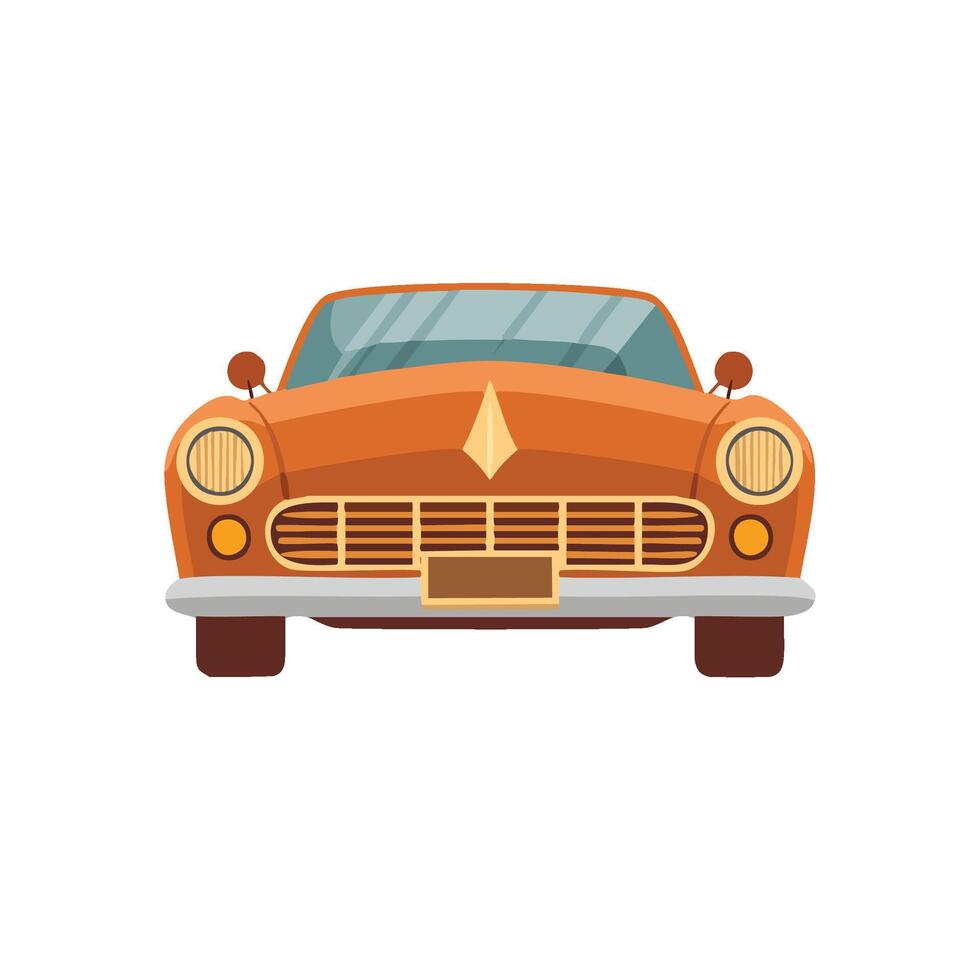A Bold Front View of a Vintage Car vector