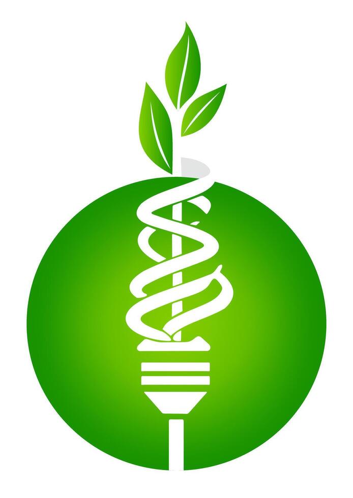 Light bulb with green leaves. Save energy symbol. isolated illustration vector