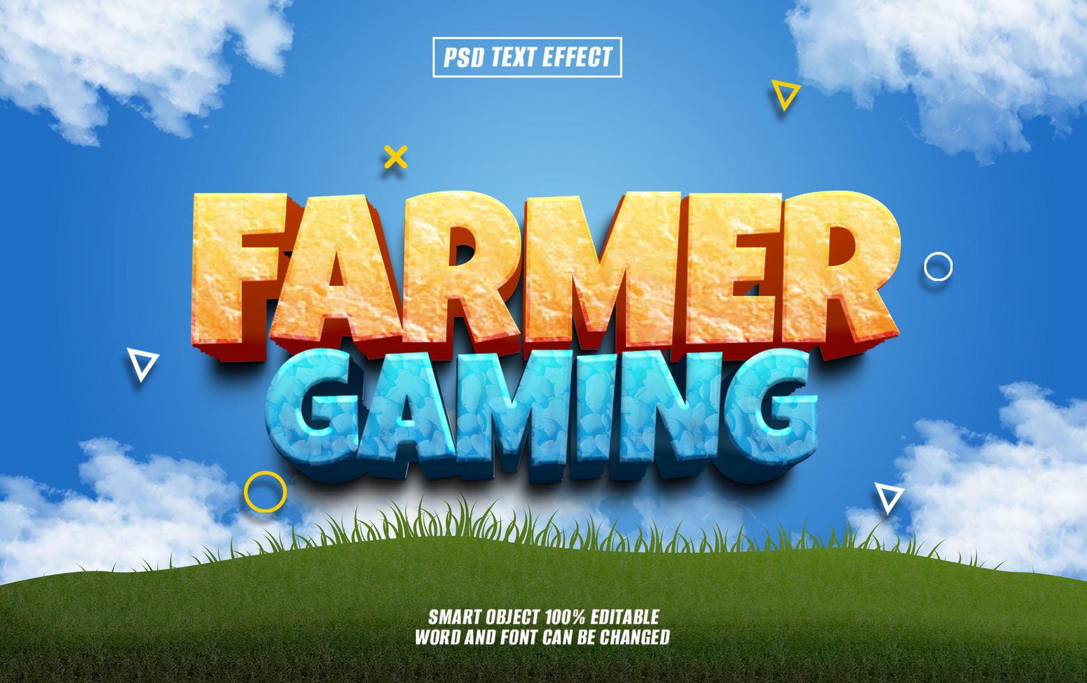 Harvest some fun with this farmer gaming text effect. psd