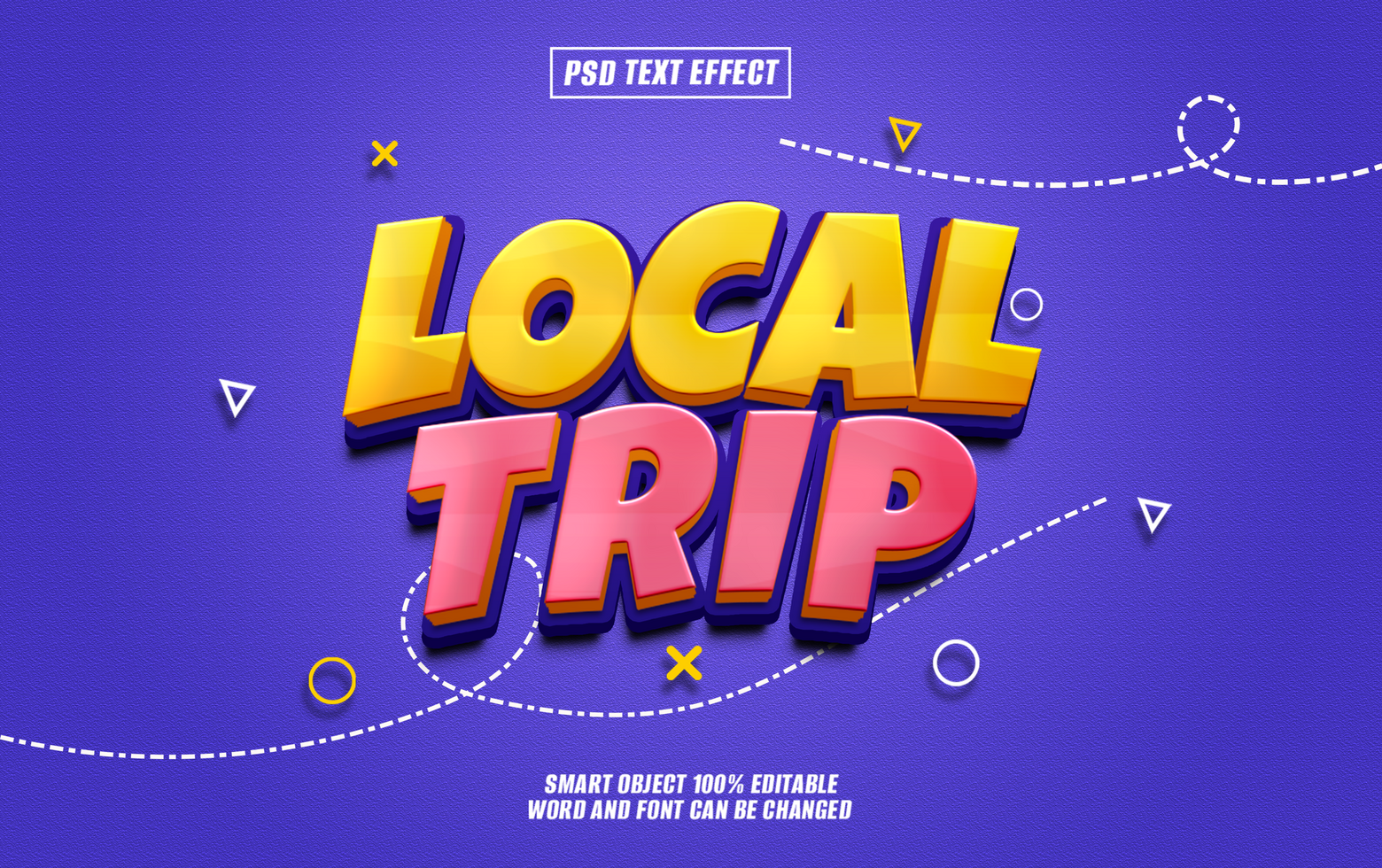 Explore your surroundings with this local trip text effect. psd