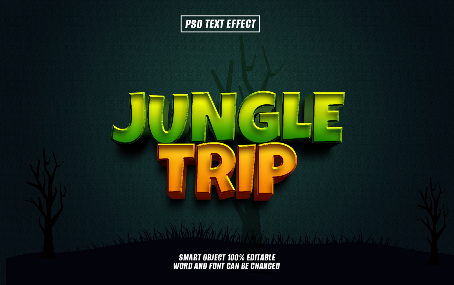 adventure with this jungle trip themed text effect. psd