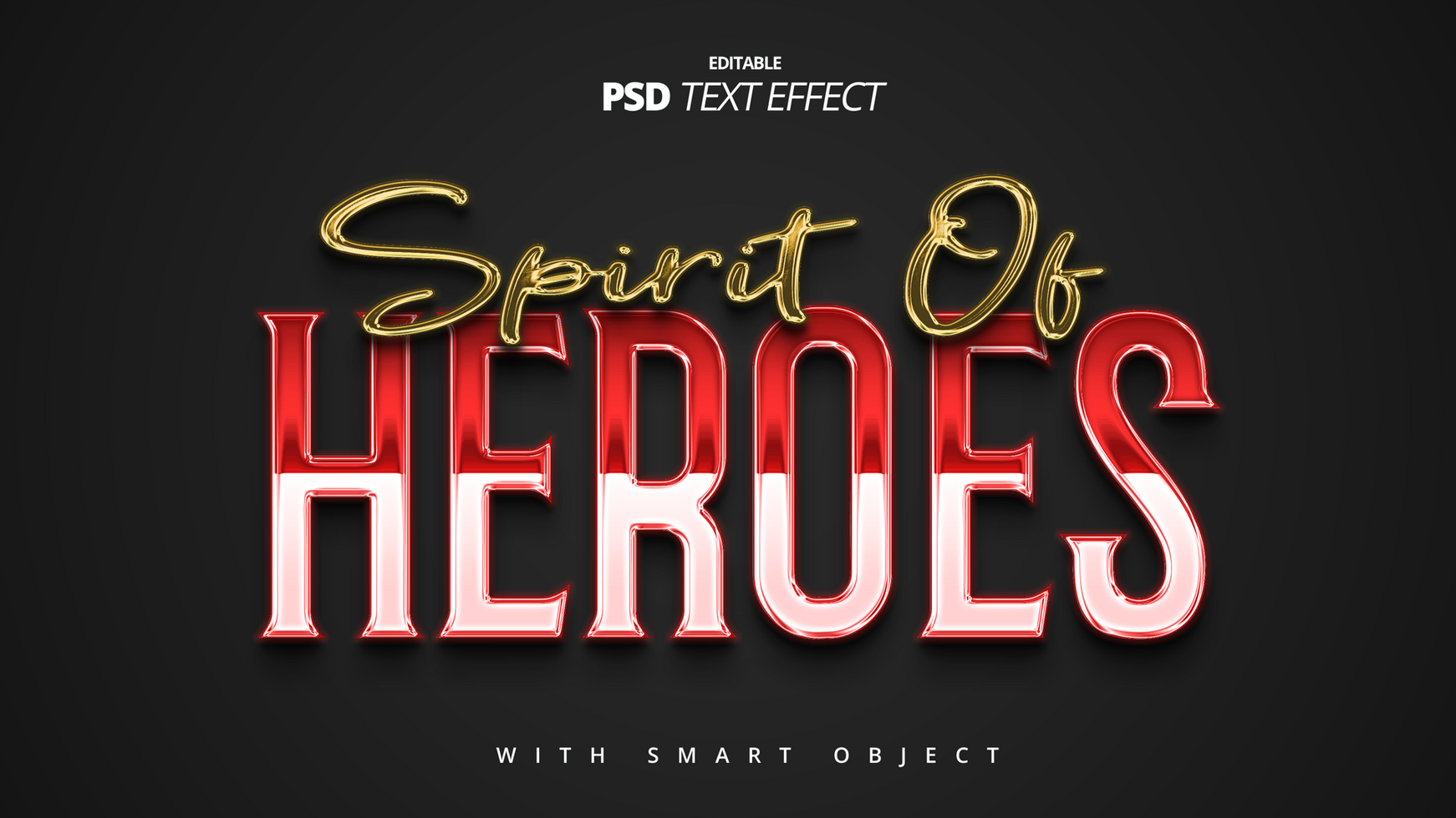 Heroes red white indonesia holiday 3d text effect psd