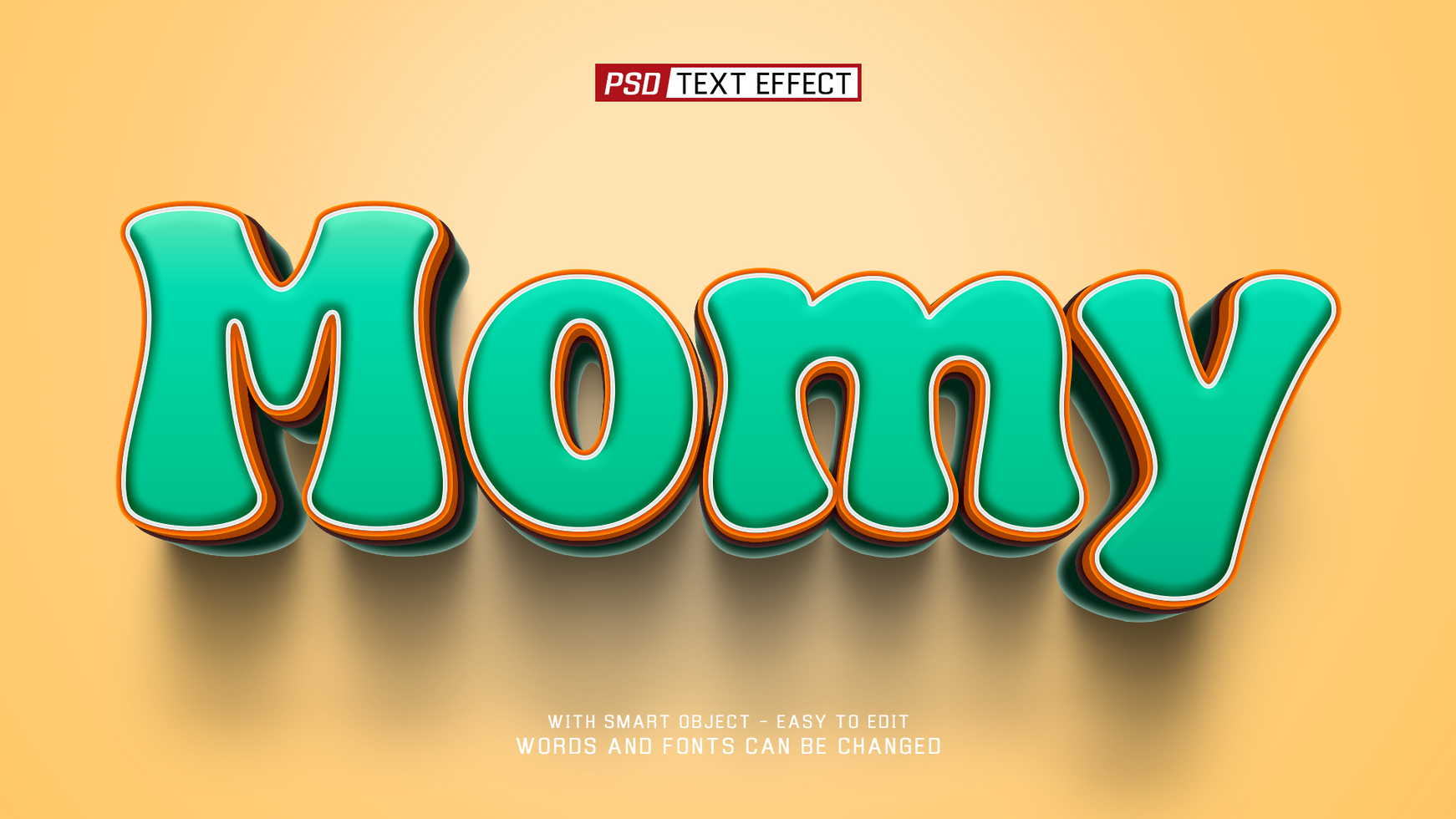 momy 3d text effect psd