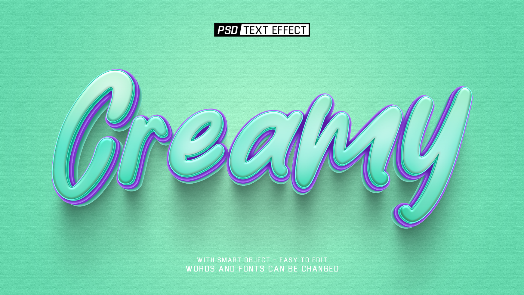 creamy 3d text effect psd