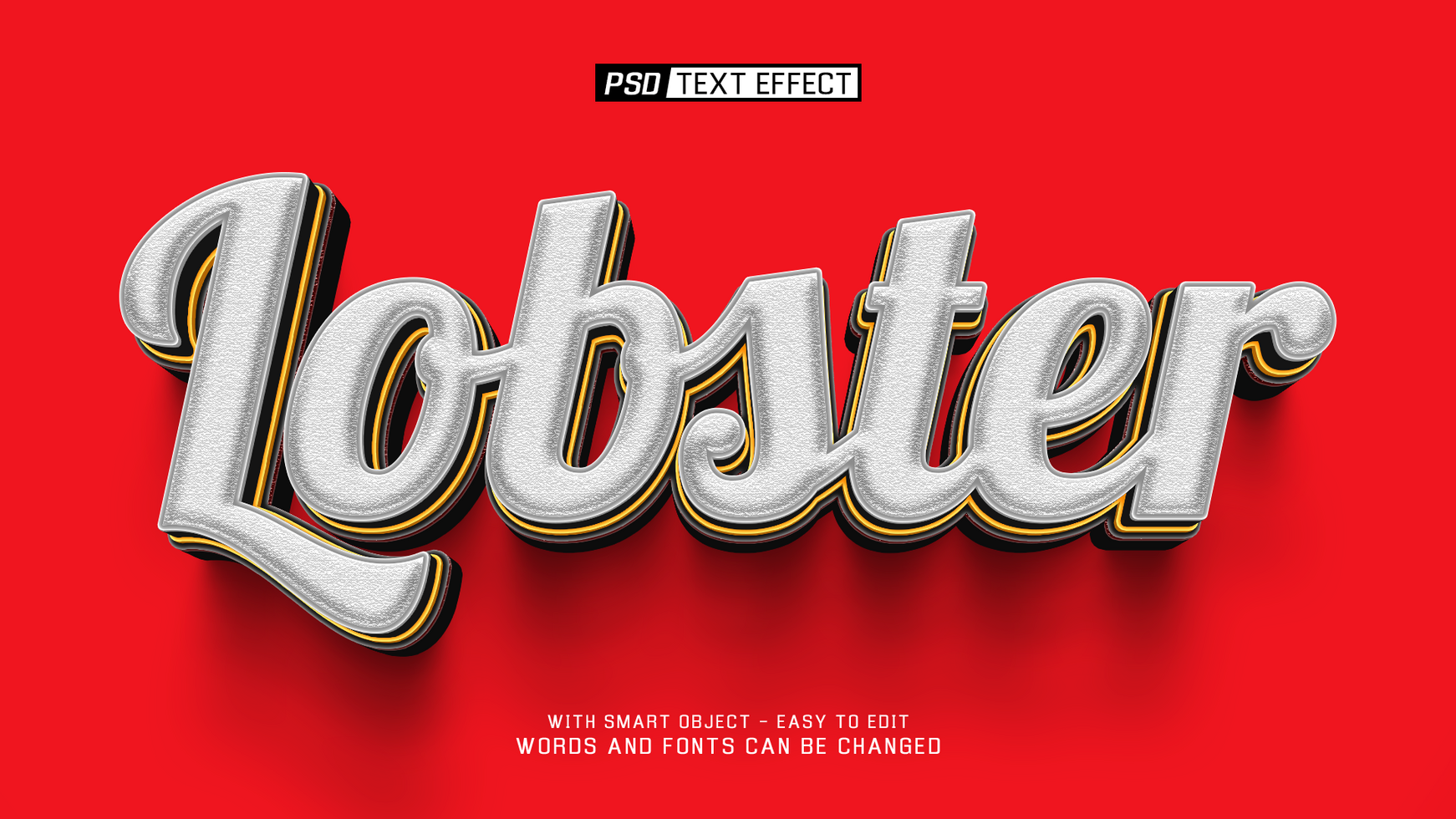 lobster 3d text effect psd